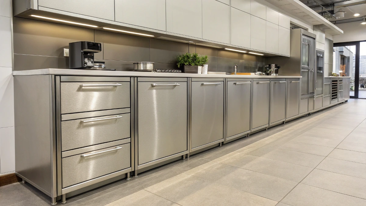 Stainless steel kitchen cabinets